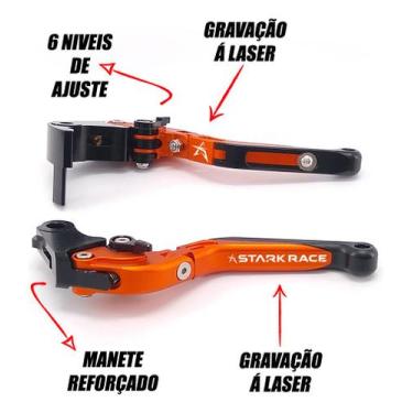 Imagem de Manete Esportivo Ajustável Retrátil Cbr 600rr Cbr 600 Rr - Stark Race,