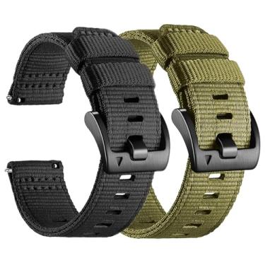 Imagem de Pulseira de nylon para relógio Vivoactive 4 de 45 mm/Garmin Venu 2/3, pulseira esportiva robusta de 22 mm para Forerunner 255/955/265/965, Galaxy Watch 3 de 45 mm/46 mm/Gear S3 Frontier/Classic, preto