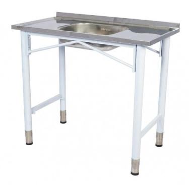 Imagem de Pia Industrial Benfati Inox 430 180x53cm Pés Pintados Concretada com 1