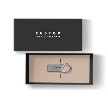 Imagem de Pen drive USB de metal personalizado, pacote com 100 pen drive personalizado USB 2.0, ideal para presentes corporativos, eventos de negócios e brindes promocionais (128 MB, com caixa de presente)