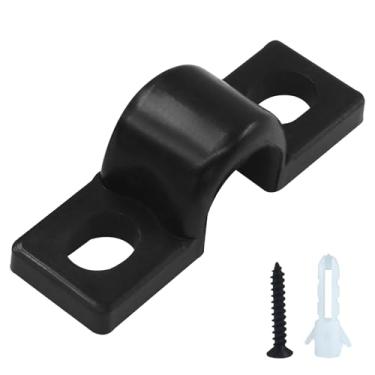 Imagem de Hordion 12 peças de clipes de prateleira de arame clipes de prateleira de plástico para prateleiras de arame – Preto