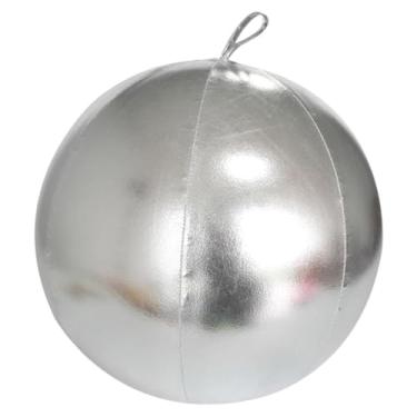 Imagem de Baoblaze Bola inflável de Natal, bola de Natal, decoração de jardim ao ar livre, balão, enfeite para festa de inverno, festival, gramado, Prata