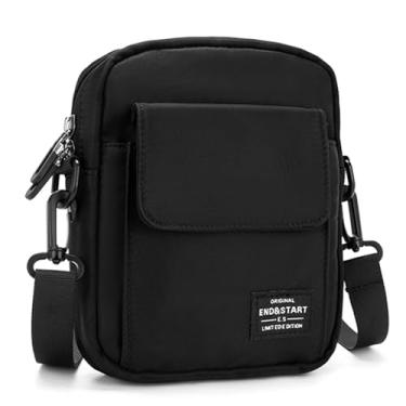 Imagem de ZXYJMXN Mini bolsa transversal para celular masculina, coldre de ombro para homens e mulheres, bolsa mensageiro, bolsa transversal, carteira, bolsa tiracolo, Preto, Small, Bolsa tiracolo