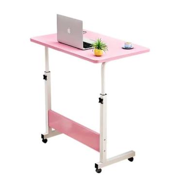 Imagem de Mesa Ajustável Dobrável Multifuncional – Mesa Lateral para Notebook e Cabeceira com Altura Regulável, Cor Preta.40 cmx 90 cmx 60 cm.mesa dobravel；mesa ajustavel；mesa para notebook(rosa)
