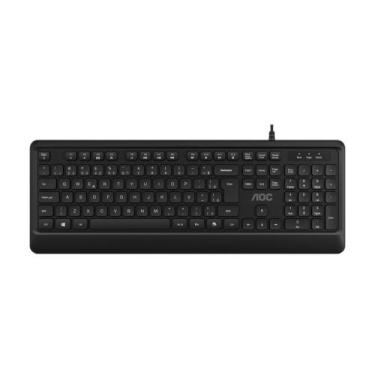 Imagem de Kit teclado e mouse com fio usb preto abnt2 silencioso ergonômico 2000