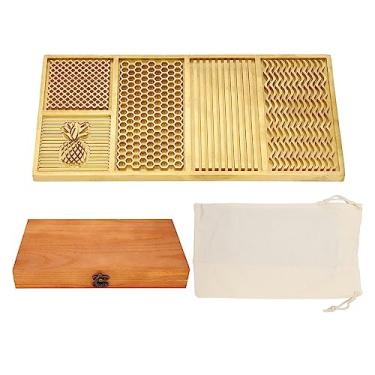 Imagem de Bandeja de gelo de latão Moldes de gelo modernos Placa de estampagem de cubo para cocktails de uísque elegante experiência de beber com vários padrões portáteis e duráveis