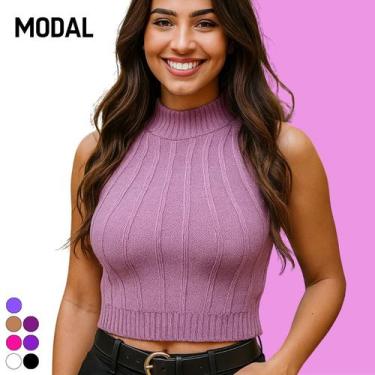 Imagem de Regata Tricot Modal Alto Relevo - Vitrine Collection, Lavanda, U