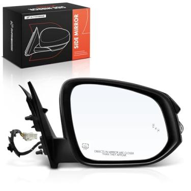 Imagem de A-Premium Espelho retrovisor elétrico do lado do passageiro compatível com Toyota Highlander 2018 2019 - Espelho retrovisor externo preto dobrável manual aquecido com luz de sinal, detecção de ponto