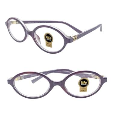 Imagem de Armação Óculos sem Grau Roxo Feminino Oval em Acetato