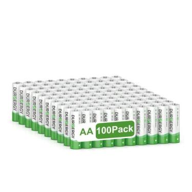 Imagem de Bateria DURNERGY AA 1,5 V alcalina, pacote com 100 unidades, de longa 