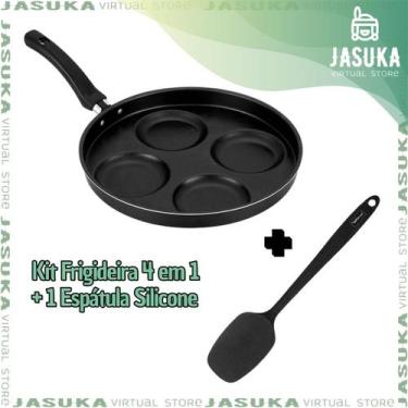 Imagem de KIT Frigideira Antiaderente Multiuso com Espátula Resistente Silicone 