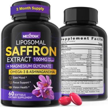 Imagem de Suplementos Nextdia Saffron 100 mg de absorção lipossomal 60 cápsulas 
