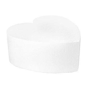 Imagem de O'Creme Expositor de decoração de bolo falso de poliestireno para utensílios de padaria em forma de coração - branco (10 cm A x 15 cm)