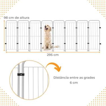 Imagem de Cercado Divisor de Ambientes Dobrável 98cm com 8 Módulos Utilyse Branc