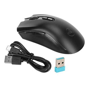 Imagem de HEEPDD Mouse para laptop, mouse de mesa sem fio 2,4G com luz de fundo RGB para escola 800~4800DPI (preto)