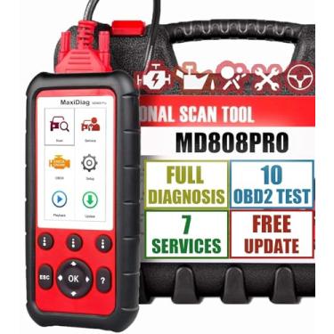 Imagem de Autel Leitor De Código Scanner Maxidiag Md808 Pro Obd2, Atualização Nível Do Md806 Md802, Vitalícia Todos Os Sistemas, Varredura Automática Códigos Detecção Dtcs, 10 Modos Teste Obdii Ols/Epb/Sbc/Sa