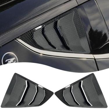 Imagem de MUXEE Grade de janela, para Nissan 370Z 2009 2010 2011 2012 2013 2014 2015 2016 2017 2018 2019 2020, capas decorativas de janela esportiva com impressão ABS, acessórios de acabamento externo - fibra