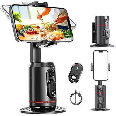Imagem de Gimbal Estabilizador Celular Suporte Telefone com Rastreamento Automático Rosto Reconhecimento Facial, Rotação de 360°, Tripé de Rastreamento Telefone Para Câmera Inteligente Transmissão Vídeo