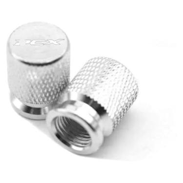 Imagem de Acessórios de motocicleta Tampa da haste da válvula de ar da válvula do pneu compatível com PCX125 PCX150 PCX160 PCX 125 150 160 (prata)