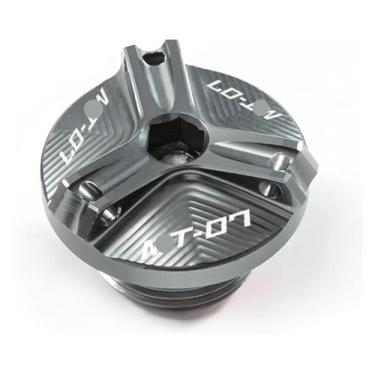 Imagem de Compatível com MT07 MT 07 Mt-07 FZ07 2015-2022 2023 2024 Acessórios Tampa do reservatório de fluido de freio dianteiro traseiro tampas de válvula de enchimento de óleo (uma tampa de enchimento cinza)