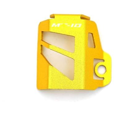 Imagem de BYYINGSUS Compatível com MT 07 09 10 MT07 MT09 SP 2022 MT10 FZ09 FZ07 Acessórios Protetor de Tampa do Reservatório de Fluido de Freio Traseiro da Motocicleta (Dourado-m10)