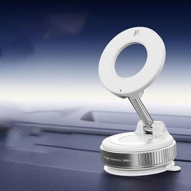 Imagem de XUDEJUN Suporte magnético premium para celular para carro, suporte giratório de 360 graus, base universal para celular para veículos (prateada)