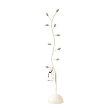 Imagem de Prateleira de casaco em pé para cabide de entrada para árvore com 9 ganchos para entrada, corredor, quarto, suporte de canto (branco)