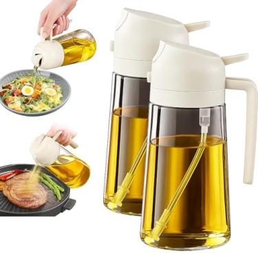 Imagem de Spray de Azeite Pulverizador de Azeite Óleo e Vinagre Spray Borrifador dosador 2 em 1 de Vidro 500ml para óleo Galheteiro Cozinha Ideal para Culinária Saudável e Precisa (KIT 2 BRANCO)
