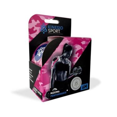 Imagem de Bandagem Elástica Adesiva KinesioSport 5.0cm x 6m Camuflada Rosa