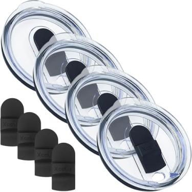 Imagem de XccMe Pacote com 2 tampas magnéticas com 4 controles deslizantes de substituição, serve para YETI Rambler, Ozark Trail, Old Style RTIC, copos empilháveis e Lowball de 293 ml, à prova de derramamento