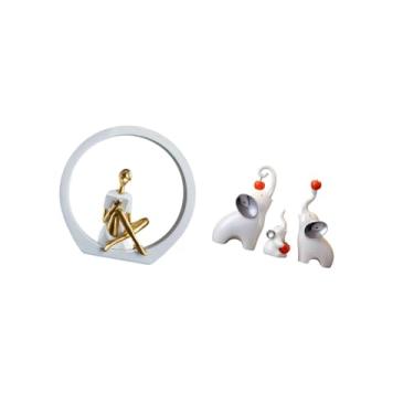 Imagem de Fenteer Estatueta de Elefante Feminina, Estátua de Animal, Centro de Mesa, Quarto, Leitores, Presente, Estante, Fazenda, Escultura Abstrata, Decoração Versáti