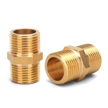 Imagem de 1 peça Adaptador de acoplador rápido de encaixe de bico hexagonal de tubo de latão 1/8 1/4 3/8 1/2 3/4 1 macho para rosca macho conector de água óleo gás (WS-3)