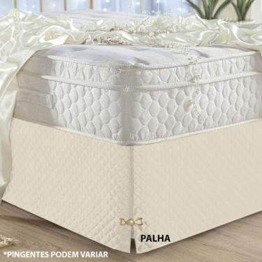 Imagem de Kit 2 Saias de cama box Queen size matelada com pingente - MFF Enxovai