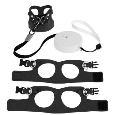 Imagem de Peitoral de dragão barbudo e coleira de couro de 3 tamanhos com coleira retrátil para dragões barbudos e lagarto caminhar ao ar livre (preto)