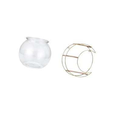 Imagem de Fenteer Aquário Pequeno Transparente, Enfeite Doméstico Transparente, Tigela, Vaso, Mesa, Quarto, Sala de Estar, Decoração de Casa, Metal, 3 Camadas, Pratelei
