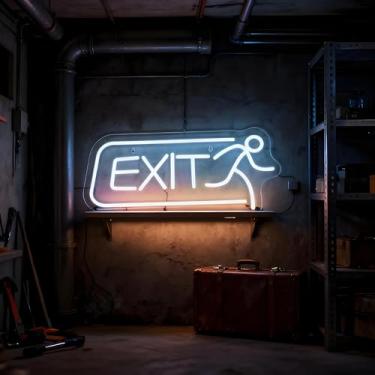 Imagem de Neonawall Exit Neon Sign for Wall Decor Light Up Letters Business Led Sign Birthday Party Gift Led Decorative Night Signs Room Decor Party Signs for Bar Coffee Grand Opening Artist Office Home Bedroom