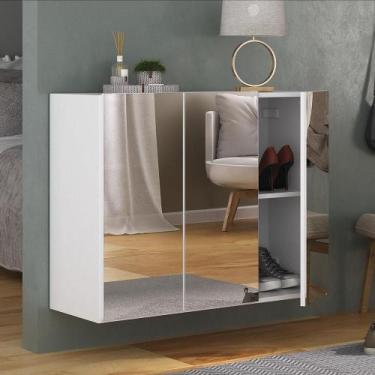 Imagem de Sapateira 3 Portas Com Espelho Suspensa Nina Mp6021 Branca - MULTIMOVE