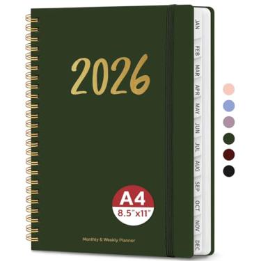 Imagem de Agenda 2026 – Agenda semanal e mensal, janeiro de 2026 a dezembro de 2026, encadernado em espiral, agenda 2026, bolso interno, perfeito para escritório, casa, material escolar – A4 (21,6 cm x 28 cm