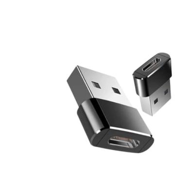 Imagem de Adaptador USB-C Fêmea para USB 2.0 Macho OTG - Plug and Play - Compatível iPhone Android MacBook iPad Chromebook Carregador Carro PC Tablet - Transferência Dados + Carregamento Rápido