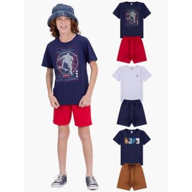 Imagem de Kit 3 Conjuntos Infantil Menino Marinho - Vida Costeira Oficial, 2
