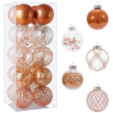 Imagem de Conjunto de enfeites de bola de Natal, 20 quilates, grandes e transparentes, à prova de estilhaçamento, 8 cm, enfeites de Natal para decoração de árvore de Natal, enfeites decorativos pendurados para
