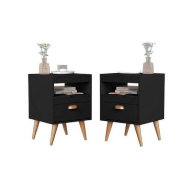 Imagem de Kit 2 Mesa de Cabeceira Nicho Quarto Casal Decoração Retro Luxo Divers