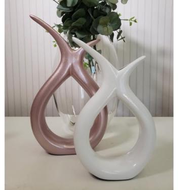 Imagem de Decoração Sala, Kit 2 Dupla de Vasos Enfeite Decorativos Rack Sala Aparador de CerâMica Enfeites Sala Decoracao Mesa(RG BR DUPLA EST)