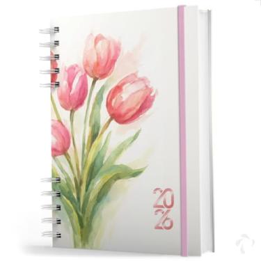 Imagem de NISTI PRINT, Agenda 2026 Capa Dura Planejamento Semanal Completo Tulipa
