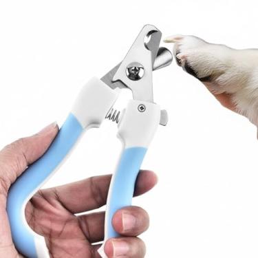 Imagem de Cortador de Unhas para Cães e Gatos, Alicate Profissional em Aço Inoxidável com Cabo Azul, Tesoura para Pet