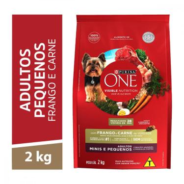 Imagem de Ração Purina One Cães Adultos Minis e Pequenos Frango e Carne 2kg