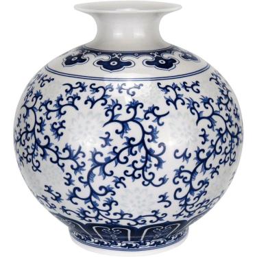 Imagem de Vaso Decorativo Enfeite Redondo Bonechina Home&co 17x16 Azul