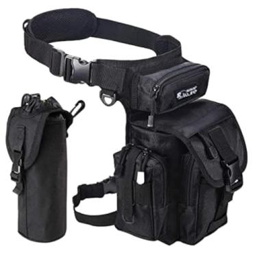 Imagem de Hebetag Bolsa Oxford para caminhada, motocicleta, para homens, mulheres, ciclismo, tática, coxa, viagem, pesca, acampamento, casual, mochila, nº 11 preto, One Size, Ciclismo, esportes