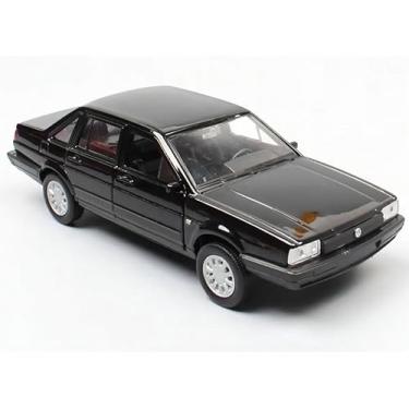 Imagem de Miniatura VW Santana 1:24, Preto, Metal, Portas e Capô Abrem, Réplica Detalhada, Modelo Estático de Coleção