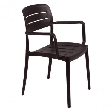 Imagem de Cadeira Com Braços Tramontina Marrom Em Polipropileno Amélia